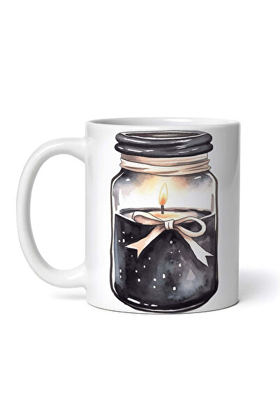 OEM Cană albă personalizată, Borcan cu lumânare parfumată, INOVATIX®. 330ml