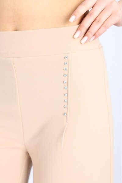 B&C AYAZ BUTİK Crepe Palazzo Stone