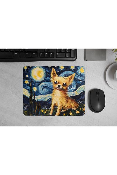 MS Major Selection Chihuahua Mouse Pad – Starry Night Design (17.5X21.5 Cm, Non-Slip Base)