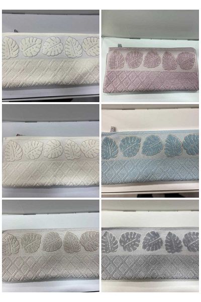 HMZ Textile Casual Leaf Patterned Cotton 6 Pieces Hand Face Towels