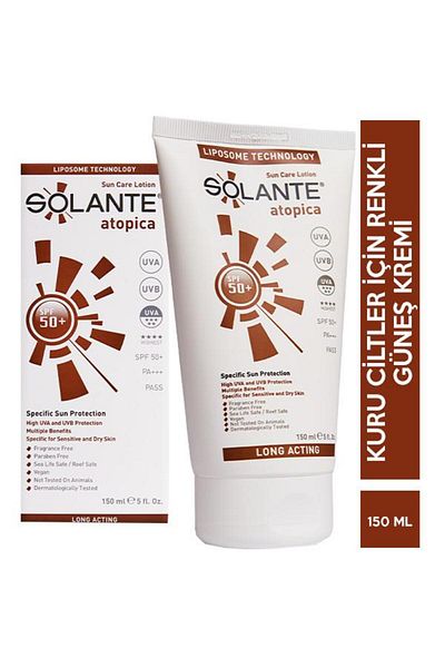 Solante Atopica Spf 50 150 ml Colored Sunscreen - Teeth Whitening Foam Gift