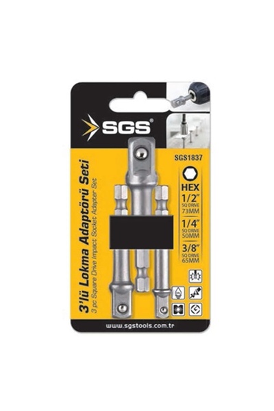 BİTERSE 3’Lü Hex Plus Lokma Adaptörü Seti 1/2-1/4-3/8 SGS1837