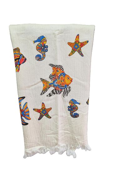 Minteks Mi̇nteks - Muslin Double Layer Peshtemal - 100% Cotton - Organic - Printed