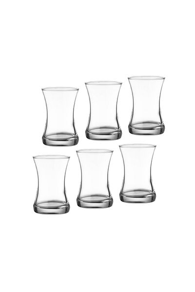 Dania Turkish Transparent Plain Glass Tea Set, 6 Pieces, 155 ml