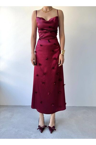 Deridün Yıldız Shoes Dora Flower Detailed Dress