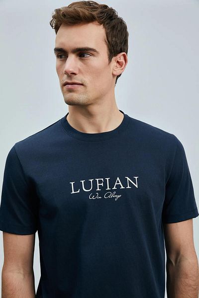 Lufian Тъмносиня тениска Love Modern Graphic