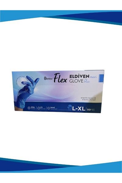 Reflex Flex Blue Powder-Free Gloves 50 Pack Large