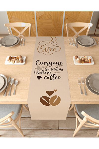 GREENDECOR Καφέ Μποέμ με μοτίβο Ειδικού Σχεδιασμού Ράνερ με στάμπα Διακοσμητι...