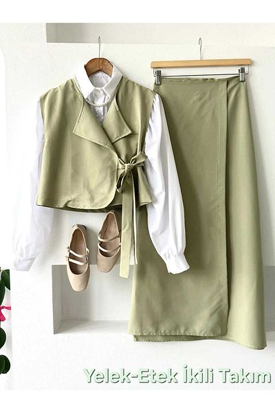 ENDAMIM Linen Skirt Set
