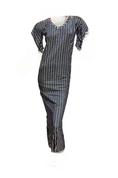 Generic Handmade Nancy Oriental Dance Costume for Women (Black × Silver)