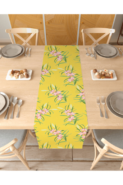 GREENDECOR Model floral boem Design special Runner cu imprimare digitală Față...