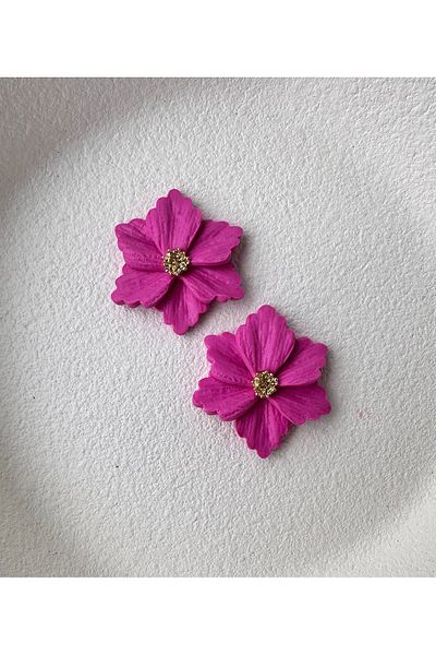 ACCESSORY Fuchsia Flower Earrings Design Earrings