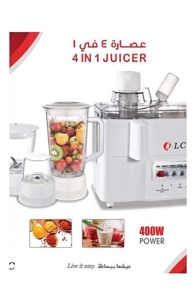 DLC Juicer 4-in-1, 1 Liter, White/Transparent (DLC-39016)
