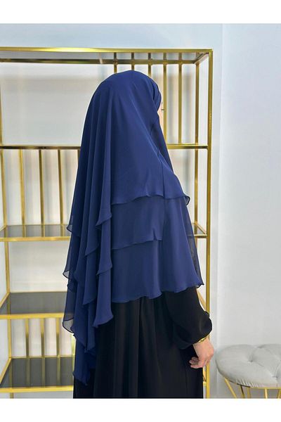 R&S modibone Hijab Chiffon Soufflé, Ready-Made Veil, Khımar, Hijab, Navy Blue