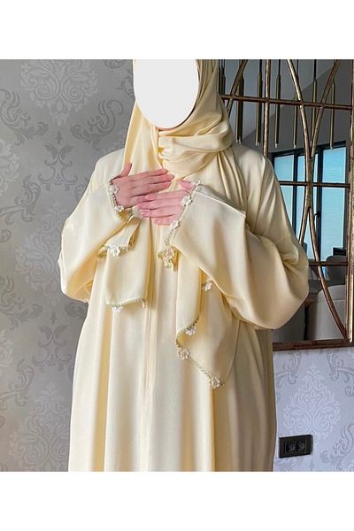 Nimet Abla Butik Hand Embroidered Prayer Robe Suit
