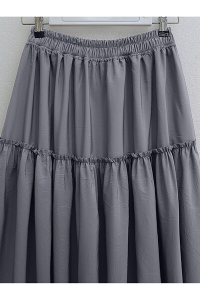 HİJABAYA Parted Elastic Waist Crash Pattern Parachute Skirt