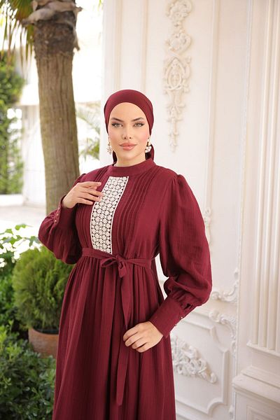 Nissra Ankanoor Lace and Ribbed Muslin Dress Anka255087