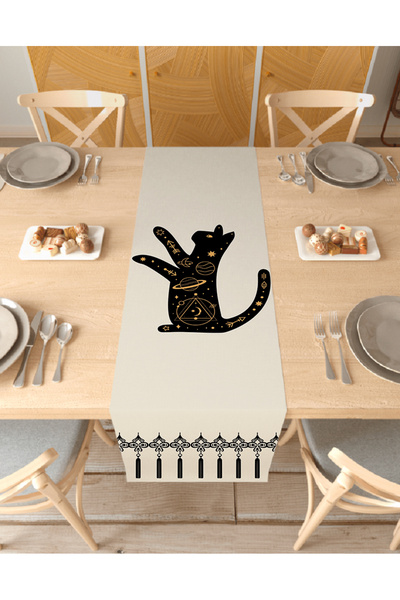 GREENDECOR القط العرقية الفضاء القمر نمط تصميم خاص عداء الرقمية المطبوعة ديكو...