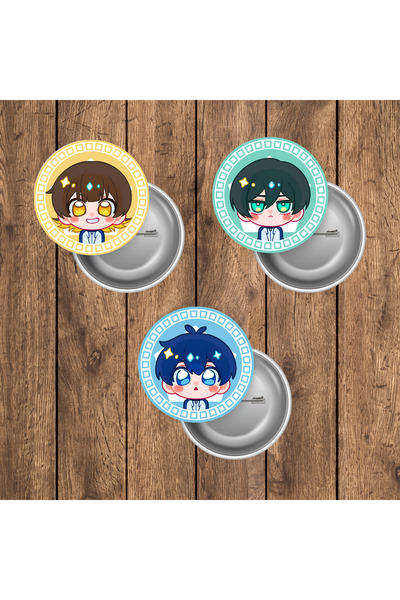 mertfigur Blue Lock Anime Buton Rozet Seti (44mm)