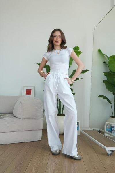 Ceu Luna Keten Pantolon