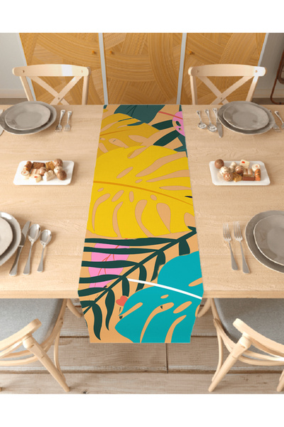 GREENDECOR Model floral boem Design special Runner cu imprimare digitală Față...