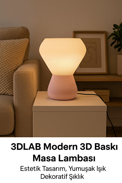 3dlab Modern Masa Lambası – Estetik Tasarım, Yumuşak Işık, Dekoratif Şıklık