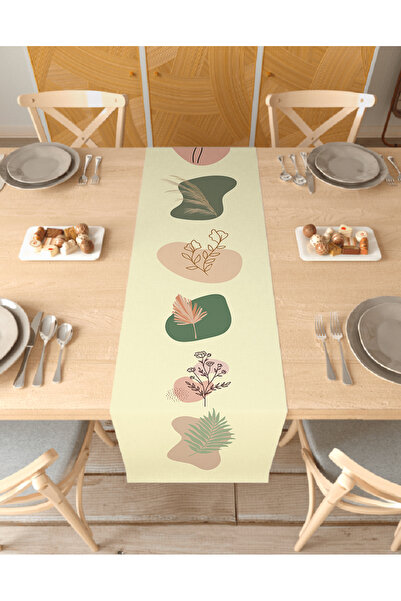 GREENDECOR Model floral boem Design special Runner cu imprimare digitală Față...