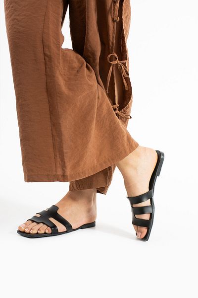 Moda Devrin Black Piping Women's Slippers Home and Outdoor Slippers