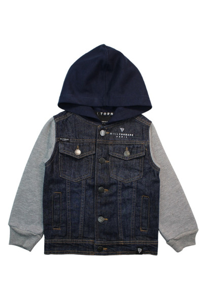 BILL TORNADE Hanorac Copii Din Denim, Gri, 128 Cm, 8 Ani, 100% Bumbac