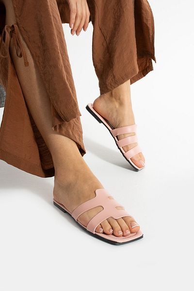 Moda Devrin Powder Piping Women's Slippers Home and Outdoor Slippers