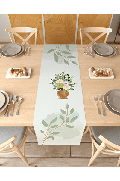 GREENDECOR Model floral boem Design special Runner cu imprimare digitală Față...