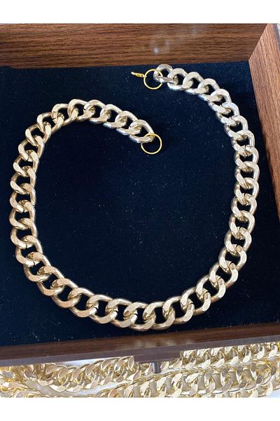 canan dizayn Exclusive Non Tarnish Gold Metal Chain Necklace