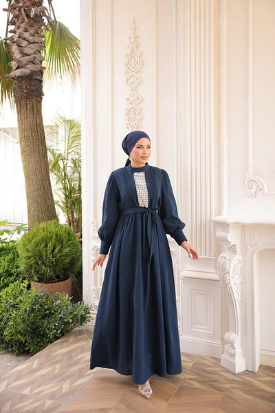 Nissra Ankanoor Lace and Ribbed Muslin Dress Anka255087