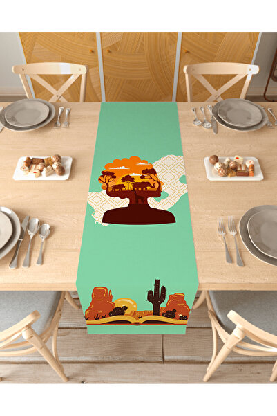 GREENDECOR Model etnic african boem cu design special, față de masă decorativ...