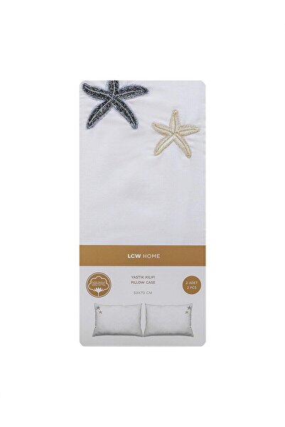 LC Waikiki LCW HOME Yıldız Baskılı Pamuklu Yastık Kılıfı 2'li 50x70 cm (S5)