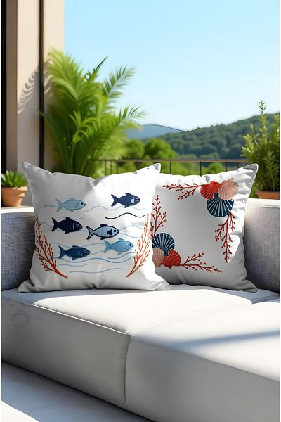 MUN HOME Digital Printed Punch Woven Patterned Throw Pillow Cover. Double Sided Hidden Zipper 2-Piece Throw Pillow Cover