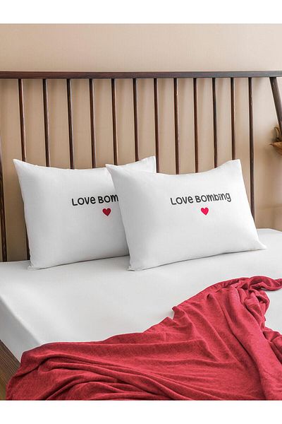LC Waikiki LCW HOME Μαξιλαροθήκη με στάμπα καρδιάς 2 τμχ 50x70 cm (S5)