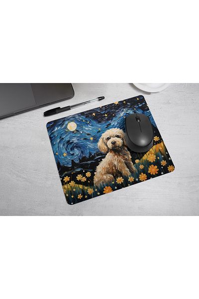 MS Major Selection Mouse Pad for Dog Lovers – Starry Night Design (17,5X21,5 Cm, Non-Slip Base)