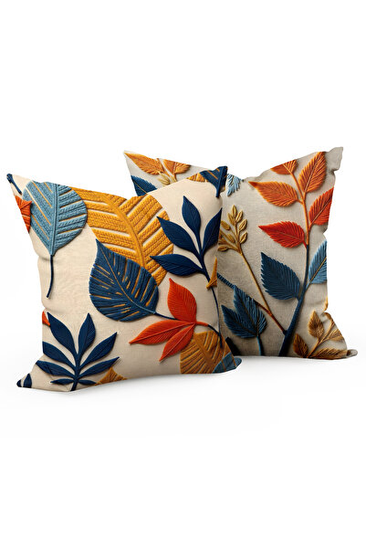 MUN HOME tkané vyšívanie Vzorované puzdro na vankúš s digitálnou potlačou. 2-dielna obliečka na vankúš s obojstranným skrytým zipsom