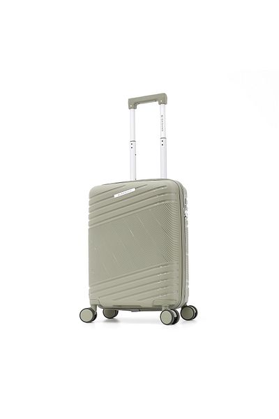 Giordano Polypropylene Cabin Size Trolley,25/16703-20t Olive With Double Spinner Wheels