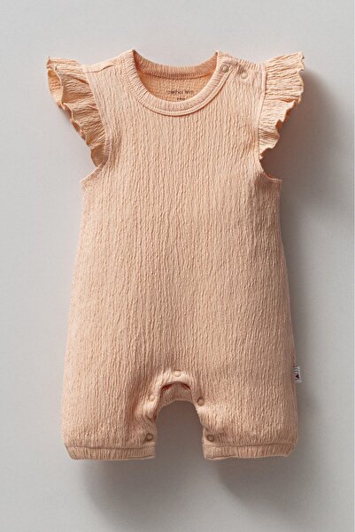 Mother Love Drape Kumaş Kolu Fırfırlı Kız Bebek Şort Tulum
