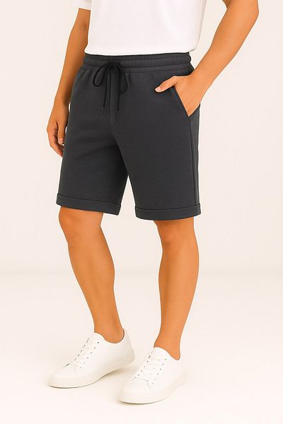 fh fashionhere Men's Shorts King Pike Dark Gray Double Leg 3 Pockets Zippered Back Pocket Daily Casual Shorts