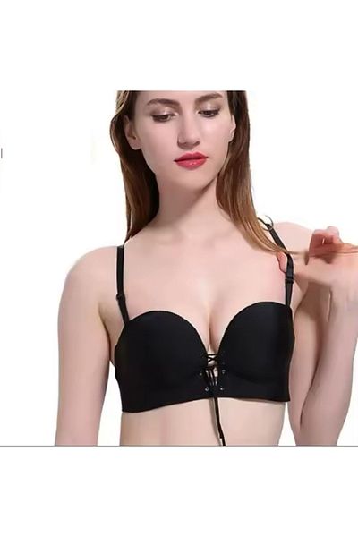 UMT Underwear Padded Hand Supported Laser Cut Chest Low-Cut Drawstring Adjustable Double Push up Bra