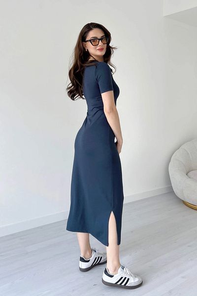 TrendyFashion Γυναικείο φόρεμα με λεπτομέρεια από ύφασμα Anthracite Modal με σχισμή