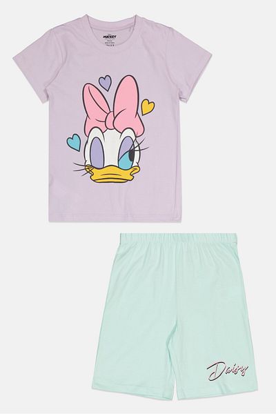 Disney Kids Girl 2 Pieces Mickey And Friend Pajama Set, Multicolor