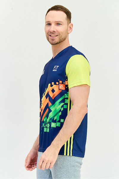 adidas Men Sportswear Fit Short Sleeves Running T-Shirt, Navy