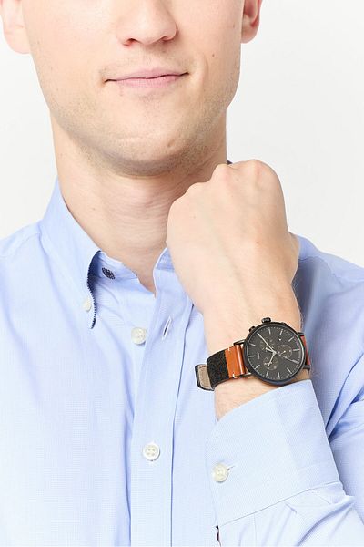 Timex Men T Tw2r62100 Leather Analog Watch 41mm, Black