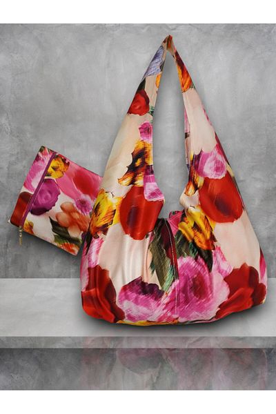 kraterya home Kraterya Satin Handbag Red