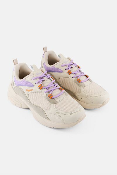 Algspar Women Lace Up Outdoor Shoes, Cream