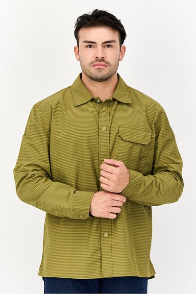 Esprit Men Regular Fit Textured Long Sleeve Casual Shirt, Khaki